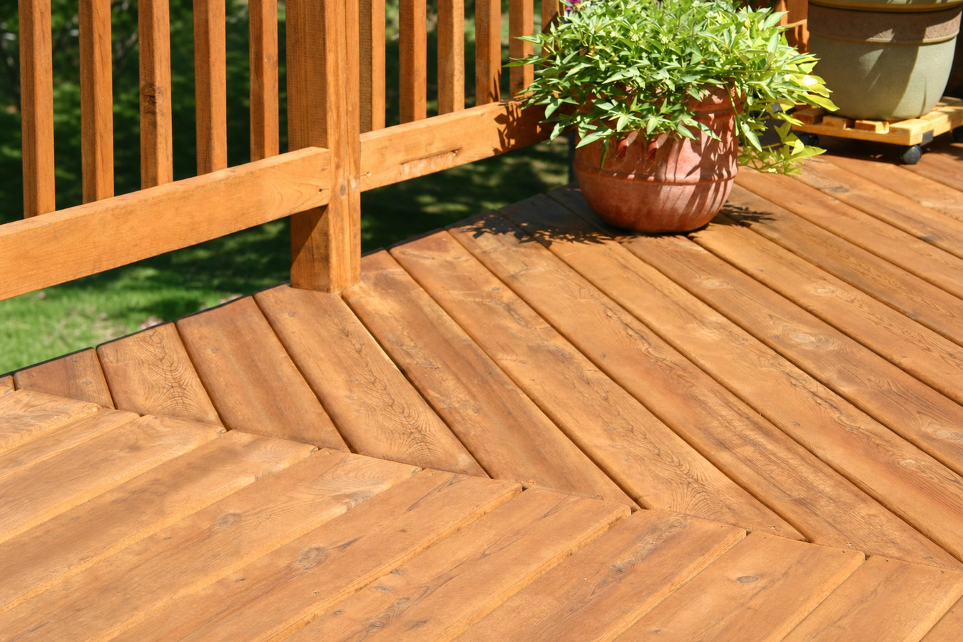 Deck staining and sealing